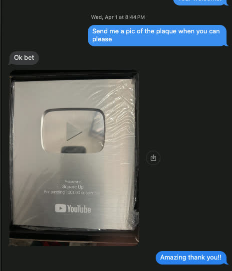 Client Silver Play Button proof 5